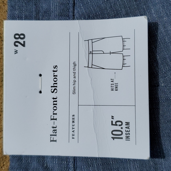 New Goodfellow & Co Blue Flat Front Linden Cotton Shorts Size 28 - Picture 9 of 11